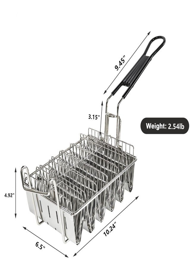 SOTECH 6 Shells Taco Fryer Basket Stainless Steel with Handles Taco Shell Mold For Deep Fat Fryer Basket Taco Shell Maker - Image 5